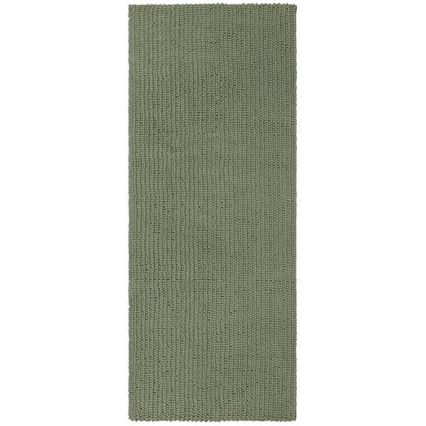 Mohawk Home Homespun Noodle 24 in. x 60 in. Oregano Green Polyester Machine Washable Bath Mat