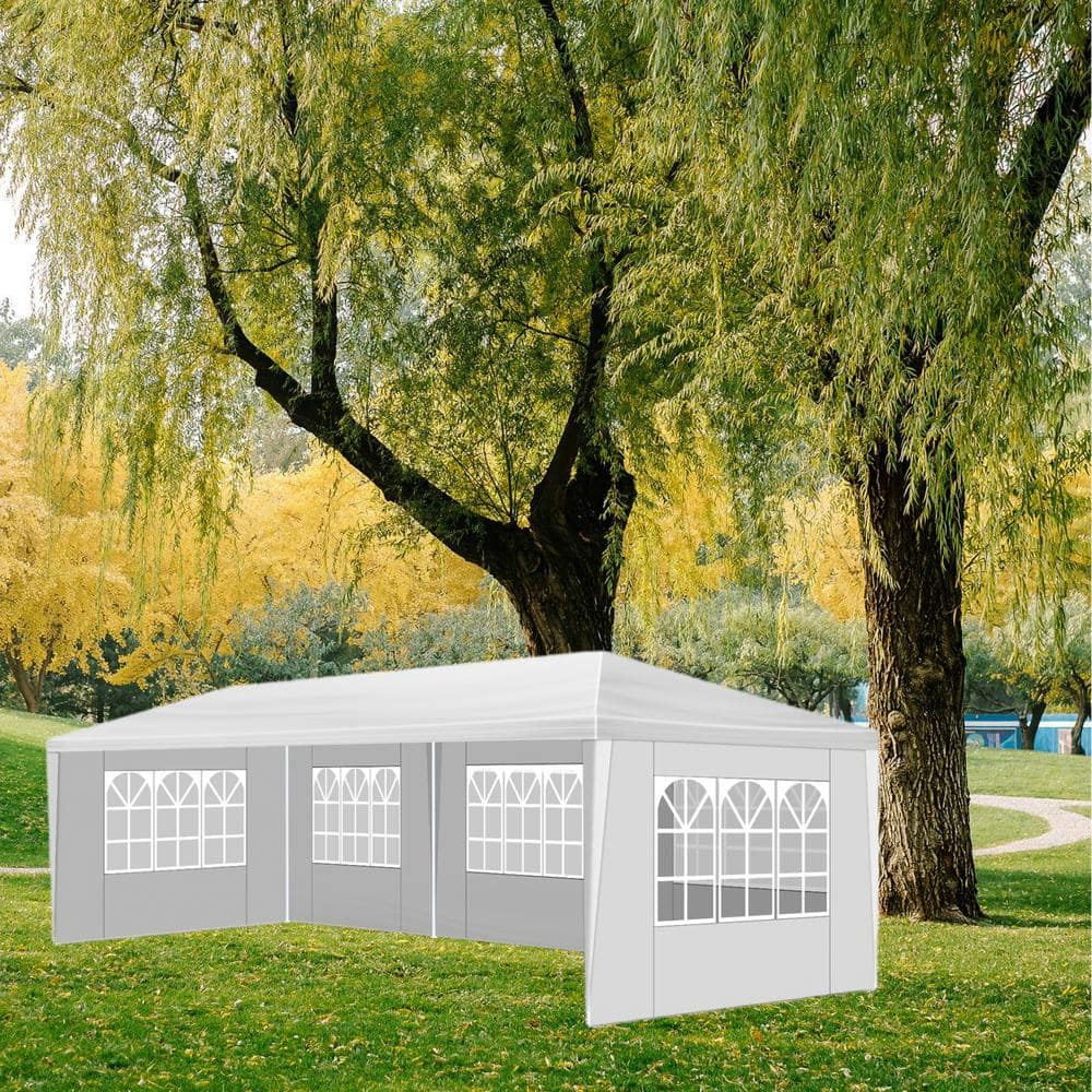 10 ft. x 30 ft. Wedding Tent with 5 Removable Sidewalls, Outdoor Use for Pa