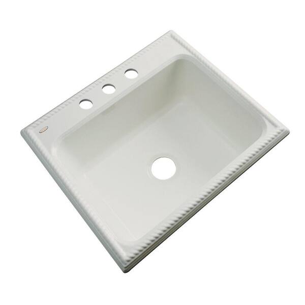 Thermocast Wentworth Drop-In Acrylic 25 in. 3-Hole Single Bowl Kitchen Sink in Tender Grey