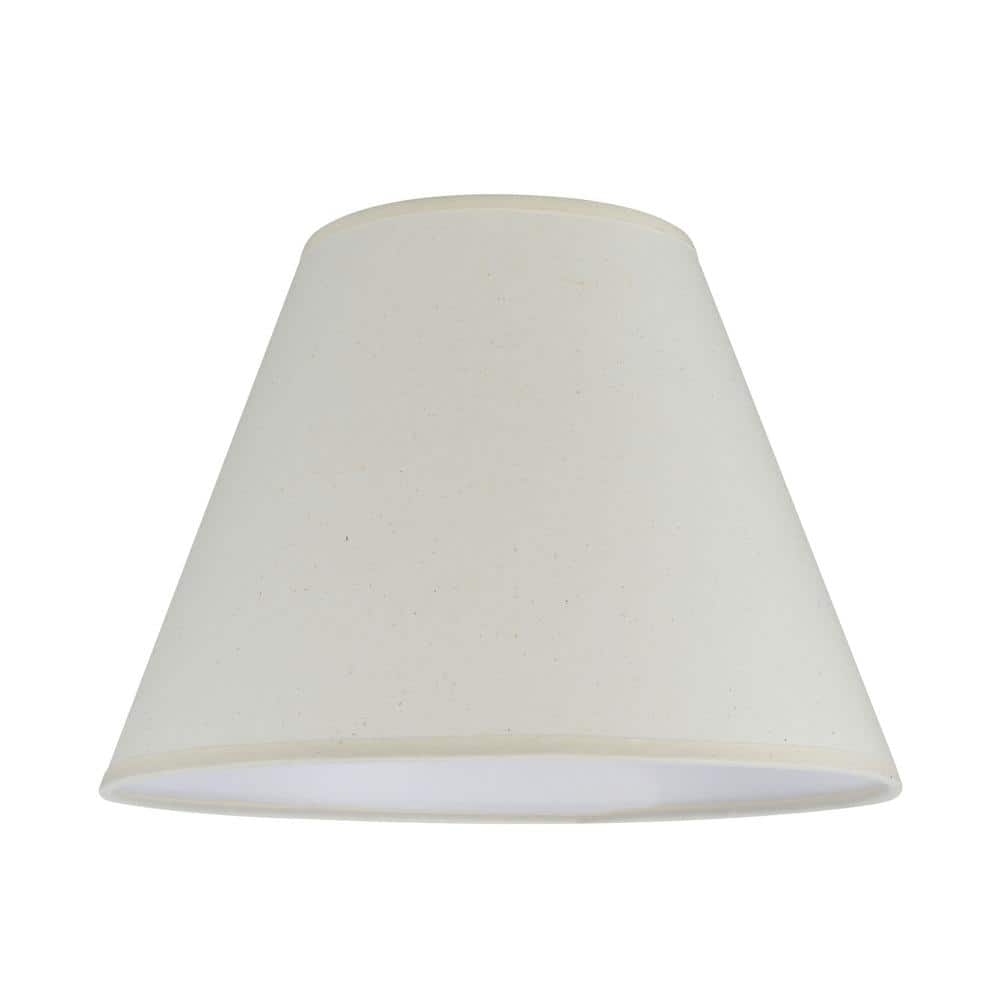 Ivory Cotton Empire Lamp Shade with Spider Construction, 12" Wide