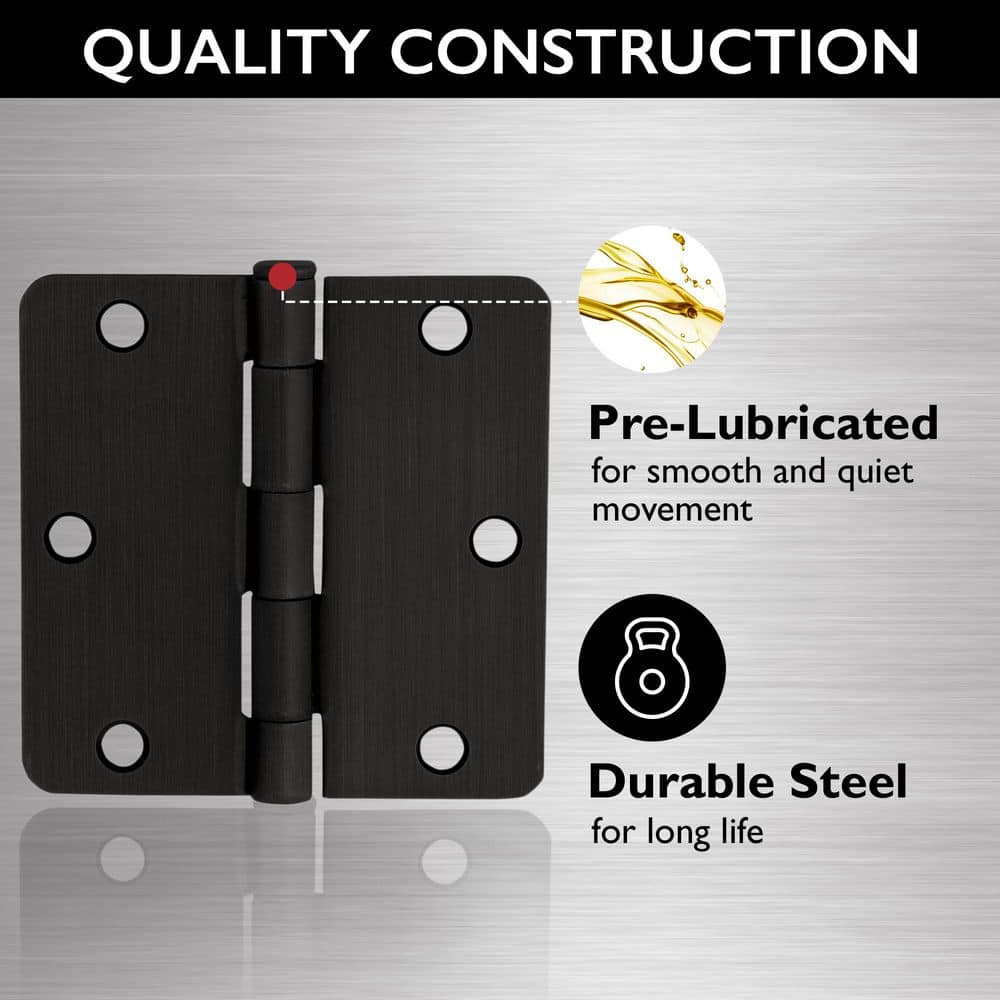 3.5" Oil Rubbed Bronze Steel Door Hinges Set