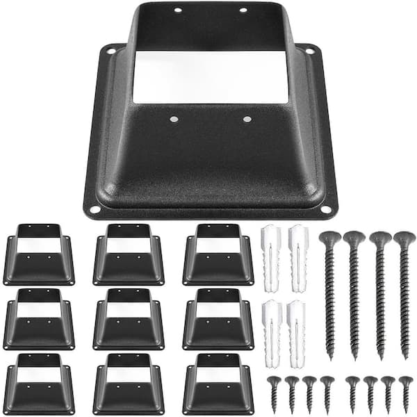 4 in. x 4 in. Deck Post Base Post Base Skirt Deck Post Skirt Black Powder-Coated Decking Post Base (10-Pieces)