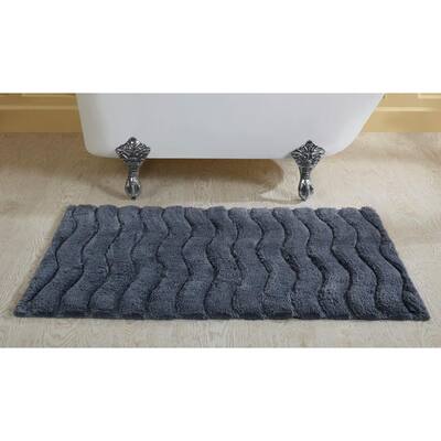 Indulgence Collection Gray 100% Ring Spun Cotton Tufted 27 in. x 45 in. Bath Rug