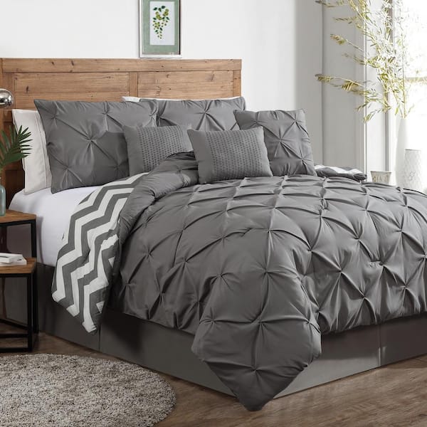 Avondale Manor Ella Gray Solid Queen Comforter ELL7CSQUENGHGY - The ...