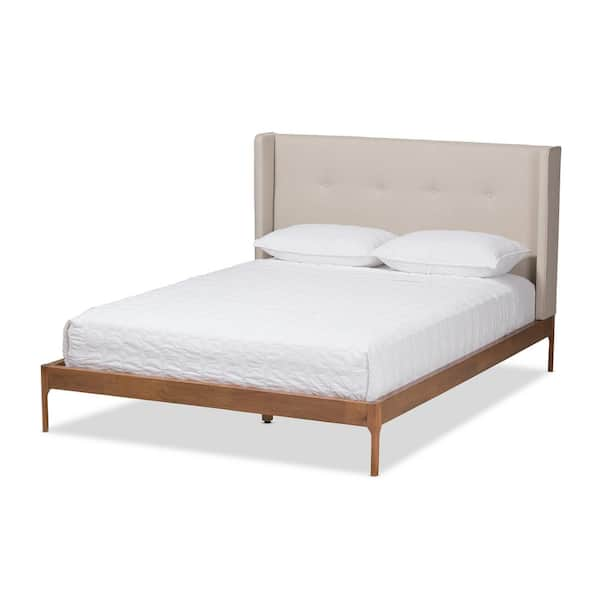 Baxton Studio Brooklyn Light Beige Full Platform Bed 28862 7541 HD