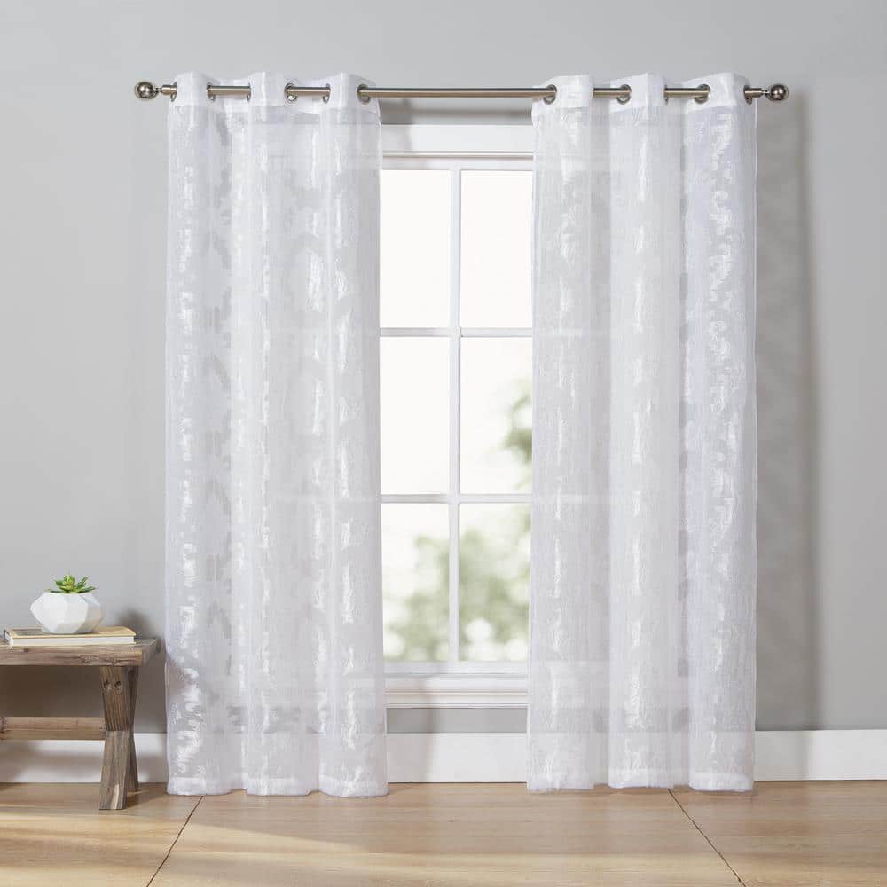 Josephina 38 in. W x 84 in. L Polyester Window Panel in White