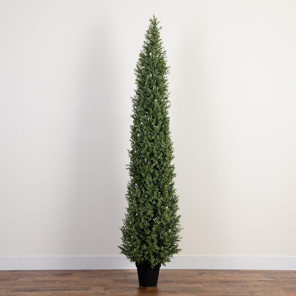 Nearly Natural 8 ft. UV Resistant Artificial Boxwood Topiary Tree