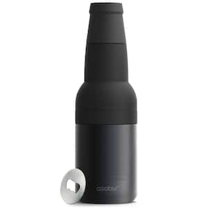 Frosty Beer 2 Go Black Vacuum-Insulated Stainless Steel Can and Bottle Holder
