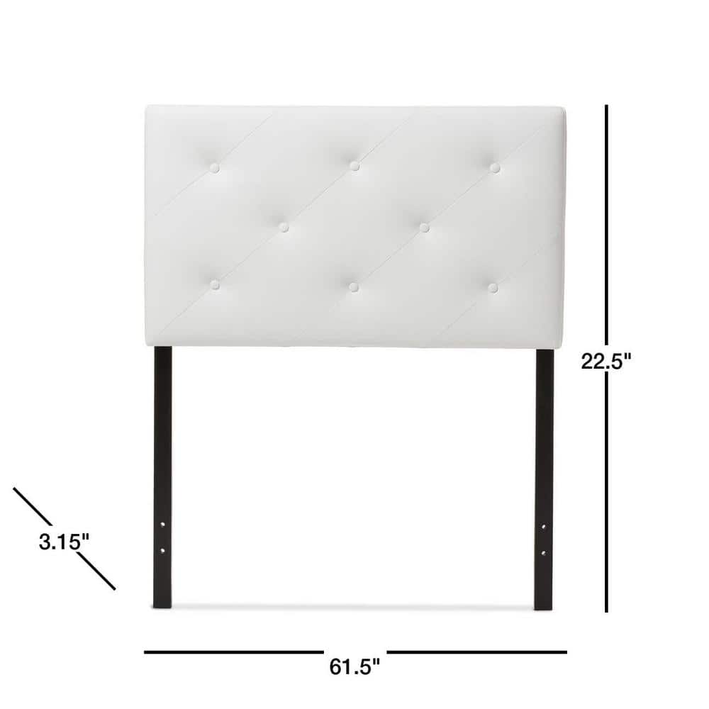 White Faux Leather Tufted Queen Upholstered Headboard