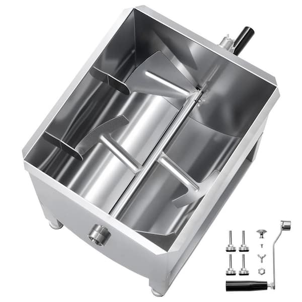 Manual Meat Mixer-80 L Fixed Tank Equipment Ideal for Processing Up to 80 lbs Meat Stainless Steel Mixer with Lid Silver