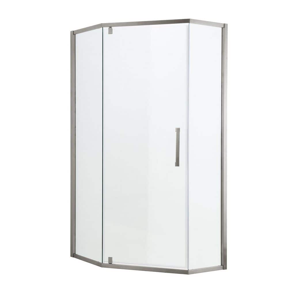 34-1/8 in. W x 72 in. H Neo-Angle Semi-Frameless Hinged Corner Shower Enclosure in Brushed Nickel Finish price history on PriceWatchPro