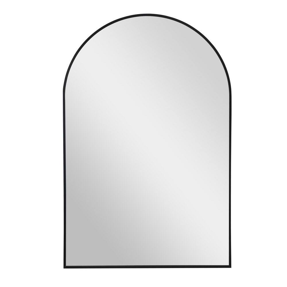 Leyburn 24 in. W x 36 in. H Modern Arched Black Framed Classic Accent Mirro