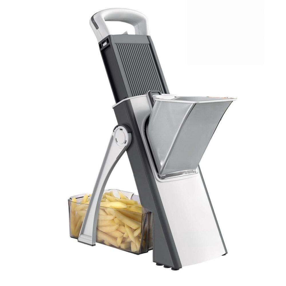 Gray Adjustable‑Thickness Bigger‑Entrance Safe Mandoline Vegetable Slicer for Home Kitchen Potato Vegetable Prep price history on PriceWatchPro