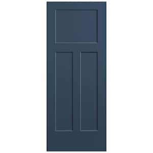 32 in. x 80 in. 3-Panel Winslow Single Bore Solid Core Night Tide Molded Composite Interior Door Slab