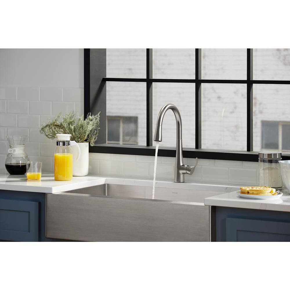 Vibrant Stainless Steel Touchless Pull-Down Kitchen Faucet