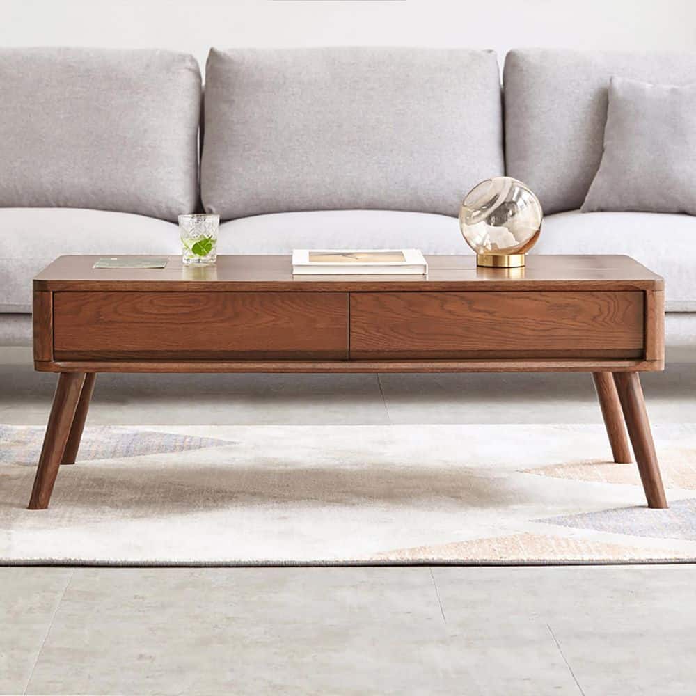 39.37 in. Rectangular Walnut Wood with Storage Shelf price history on PriceWatchPro