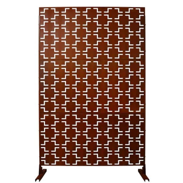 Oyezvary 76 in. Outdoor Indoor Privacy Steel Screen Decorative Fence Panels for Deck Balcony Patio Garden
