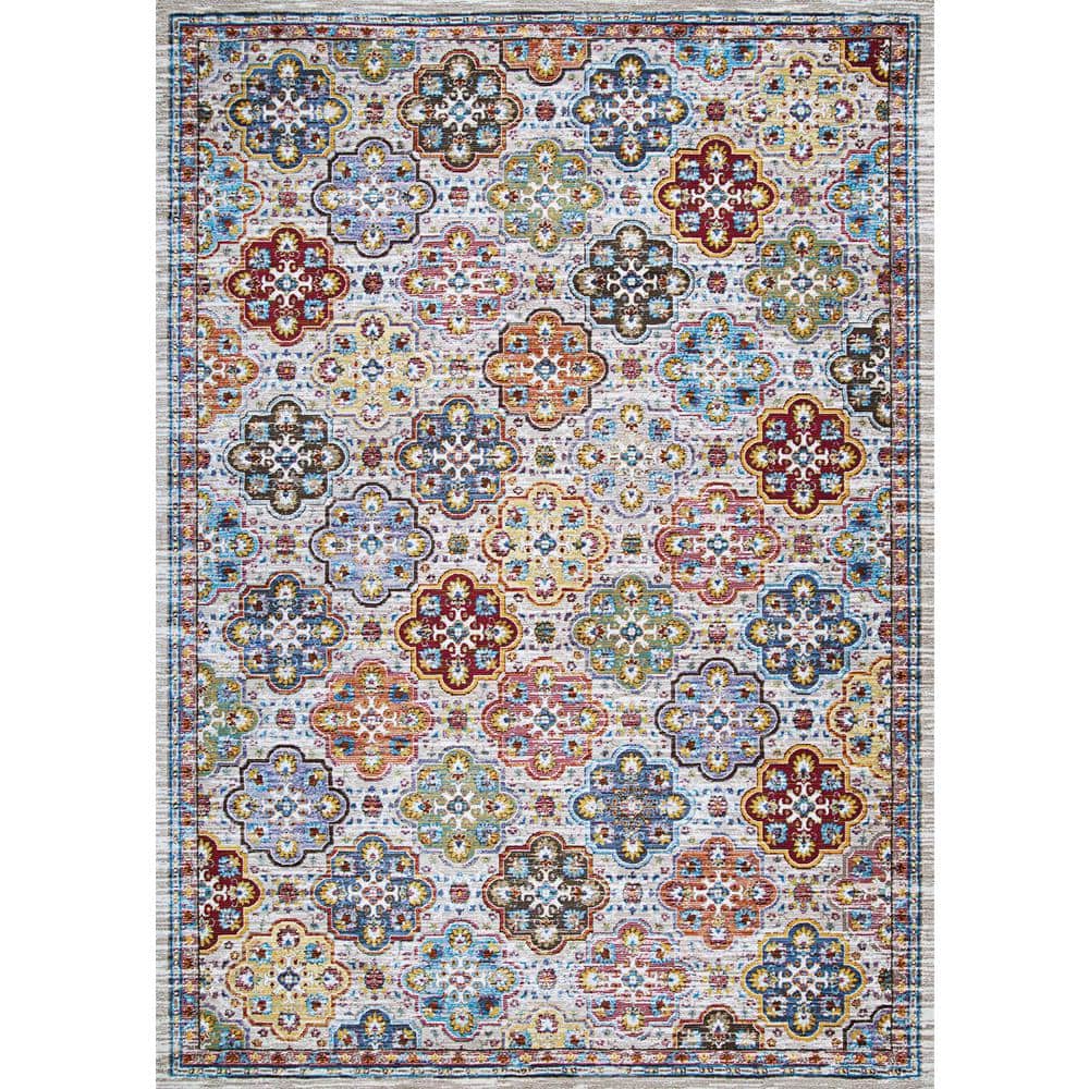 Gypsy Bone Synthetic Rectangular Washable Area Rug