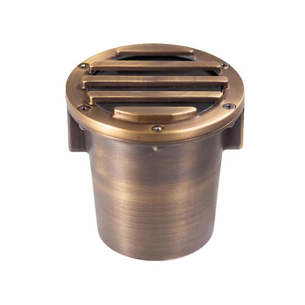 VOLT Low Voltage Forged Brass Grated In-Ground Bronze Well Light with 5-Watt LED Bulb