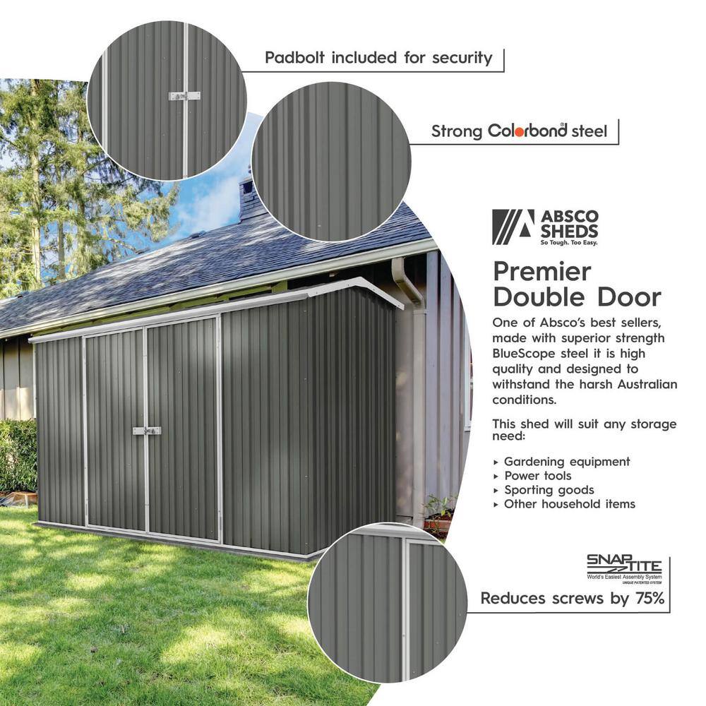 Absco 10' x 5' Gray Galvanized Steel Storage Shed Kit