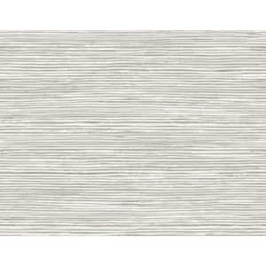 Luxe Retreat 27 in. x 27 ft. Cove Gray and Silver Osprey Faux Grasscloth Unpasted Wallpaper