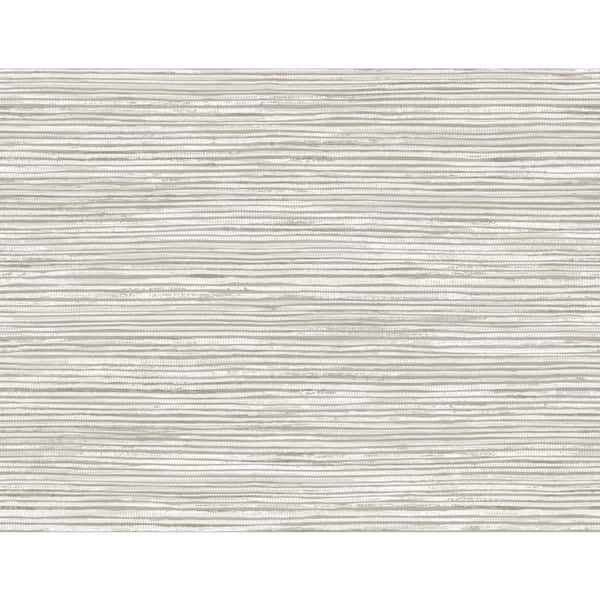 LILLIAN AUGUST Luxe Retreat 27 in. x 27 ft. Cove Gray and Silver Osprey Faux Grasscloth Unpasted Wallpaper