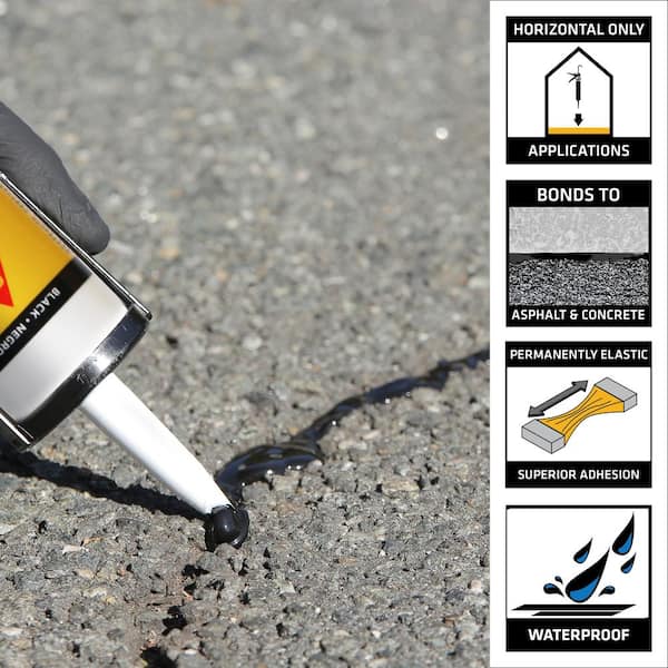 Sika 9 fl. oz. Sikaflex Self-Leveling Asphalt Sealant in Black