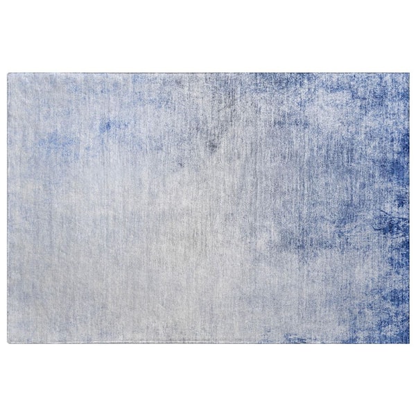 Dream Shag Premium Machine Washable Abstract ADS601 Blue 2 ft. x 3 ft. Accent Rug