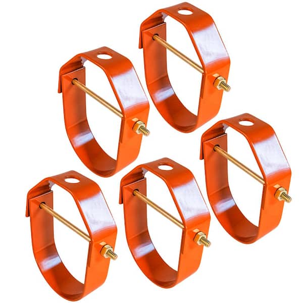 PLUMBFLEX 4 in. Clevis Hanger for Vertical Pipe Support in Copper Epoxy Coated Steel (5-Pack)