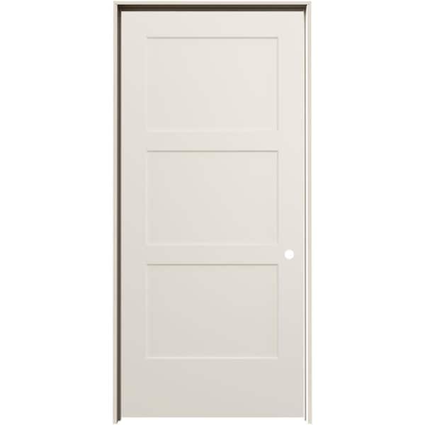 JELD-WEN 36 in. x 80 in. Birkdale Primed Left-Hand Smooth Hollow Core Molded Composite Single Prehung Interior Door