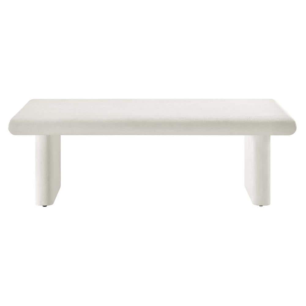 White Concrete Textured MDF Mango Wood Coffee Table