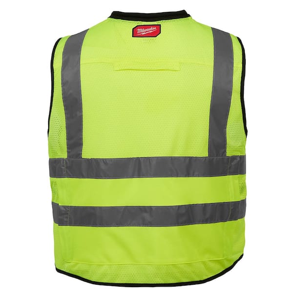 Majestic Hi-Vis Yellow Polar Fleece Safety Jacket With Zip-Off Sleeves – Class 2 Vest (75-5381)