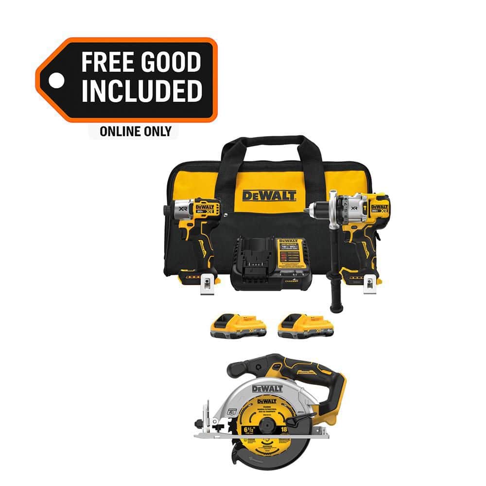 20-Volt MAX Lithium-Ion Cordless 2-Tool Combo Kit and 6-1/2 in. Circular Saw with (2) 4.0 Ah Batteries Charger & Kit Bag price history on PriceWatchPro