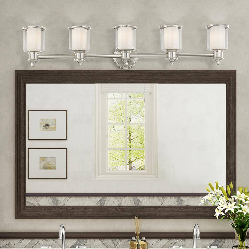 Elegant Brushed Nickel 5-Light Vanity Fixture with Dimmable Feature