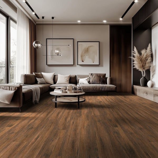 Pioneer Oak 12 MIL x 7 in. W x 48 in. L Waterproof Click Lock Luxury Vinyl Plank Flooring (23.76 sq. ft. /case)