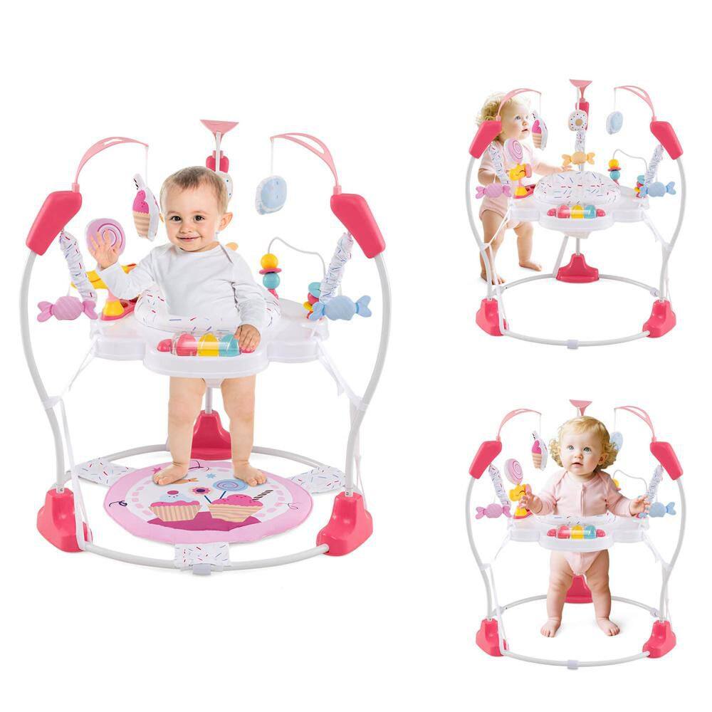 Baby Stationary Activity Center Infant Jumper with Removable Foot Pad in Pink price history on PriceWatchPro