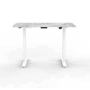 Derwin 47.2 in. Rectangular White Wood Standing Desk With Adjustable Height