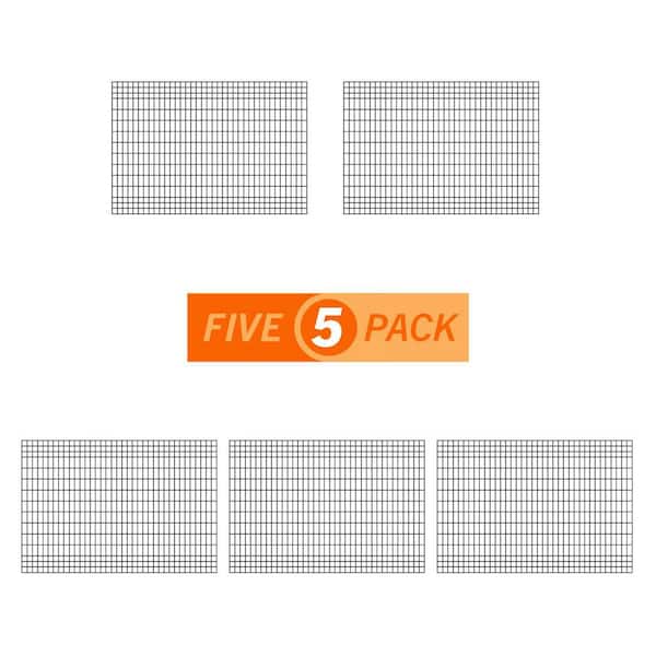 Deco Grid 4 ft. x 6 ft. Black Steel Fence Panel (5-Pack)