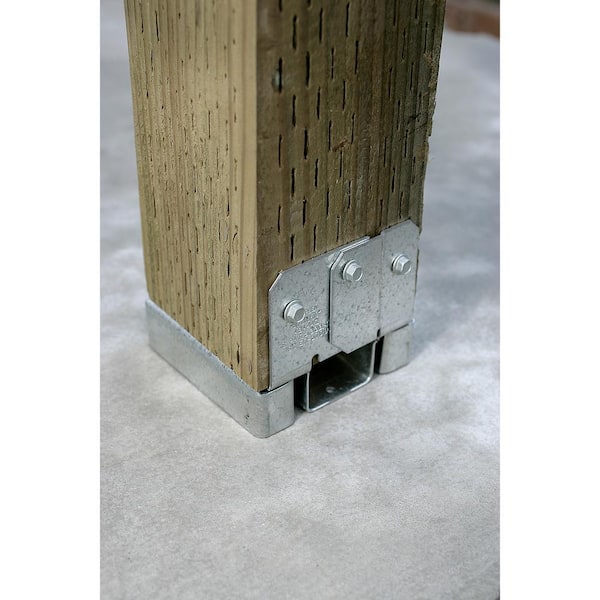 ABA ZMAX Galvanized Adjustable Standoff Post Base for 4x4 Nominal Lumber