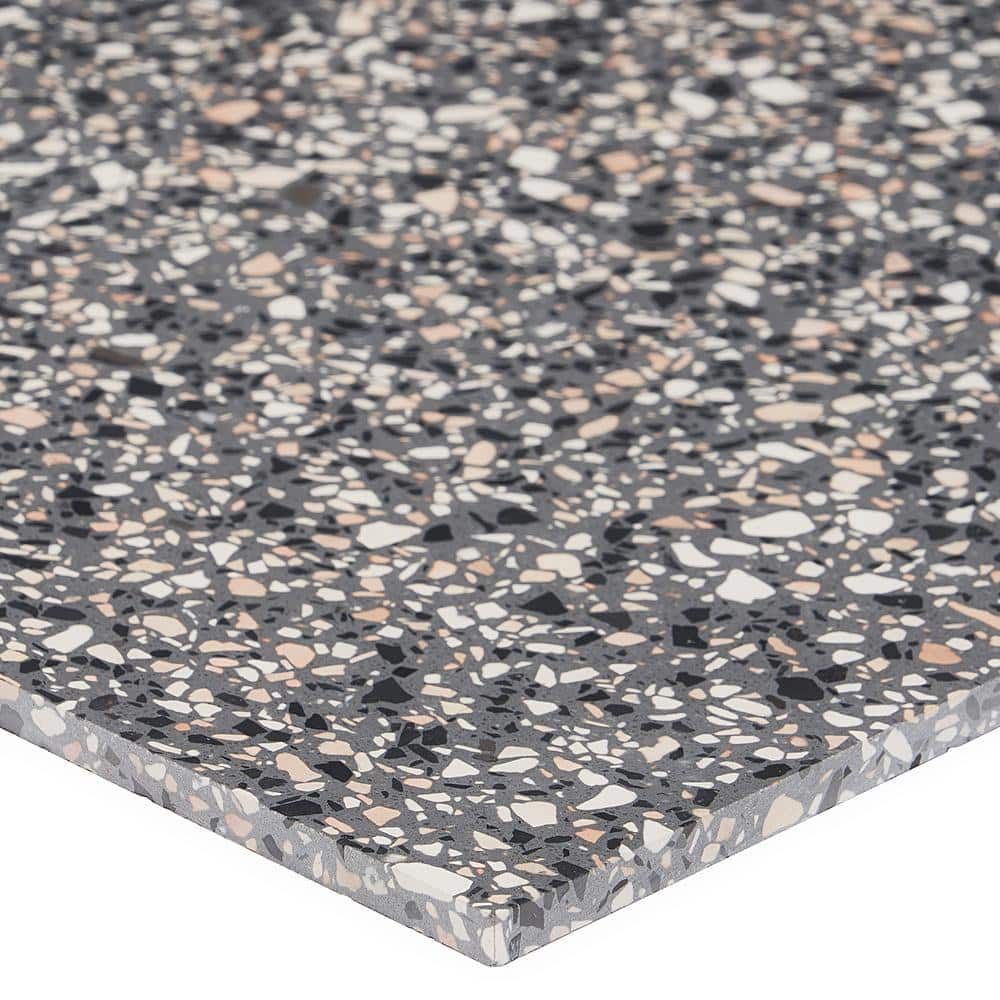 Italia Mora 24-in x 24-in Honed Gray Terrazzo Tile
