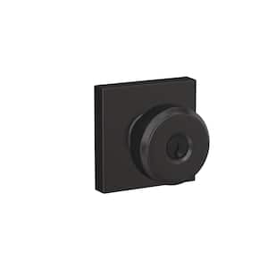 Bowery Matte Black Keyed Entry Door Knob with Collins Trim