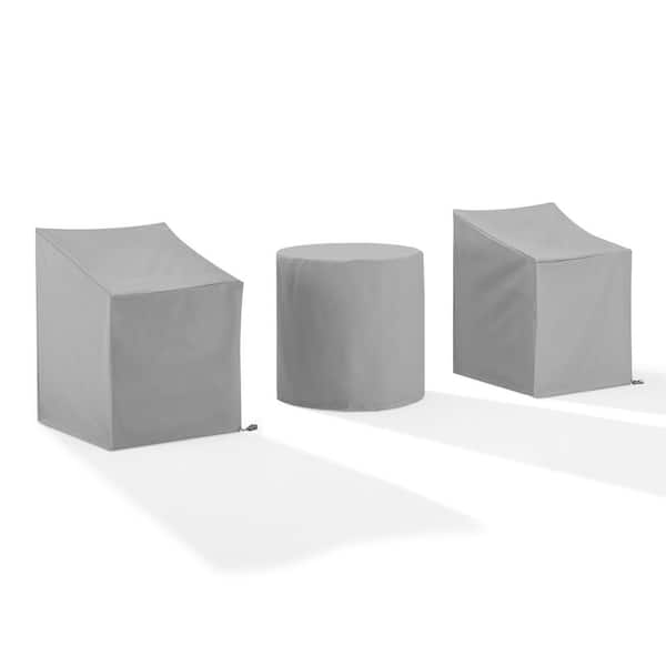 CROSLEY FURNITURE 3Piece Gray Outdoor Bistro Furniture Cover Set