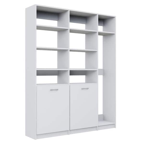 Modular Hamper MODULAR CLOSETS Alto Laundry Room 58.5 in. W White 2-Shelf Tower with ...