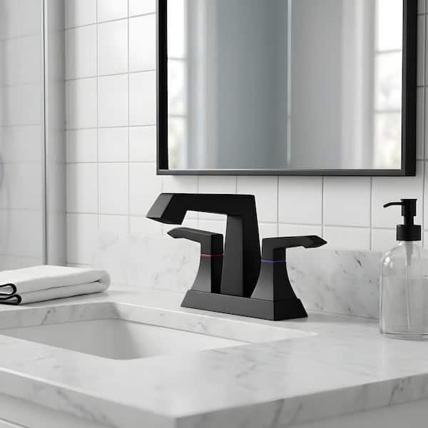 SA WASH ＆ FVC5 セット ZEPENGIA 4 in. Centerset Double Handle Bathroom Sink Faucet with