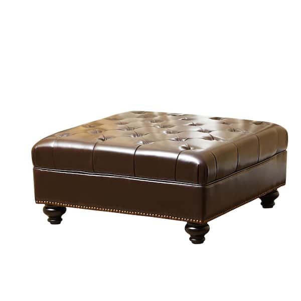 DEVON & CLAIRE Lenore Tufted Nailhead Trim Ottoman