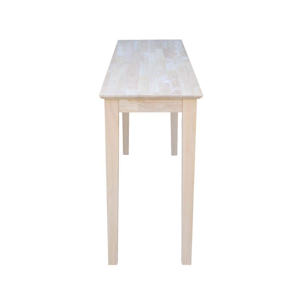 Shaker-Inspired Extended Length Console Table in Unfinished Wood