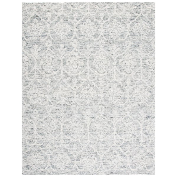 SAFAVIEH Metro Dark Gray/Ivory 8 ft. x 10 ft. Floral Damask Area Rug