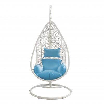 Danielle White Wash Hanging Egg Lounge Chair