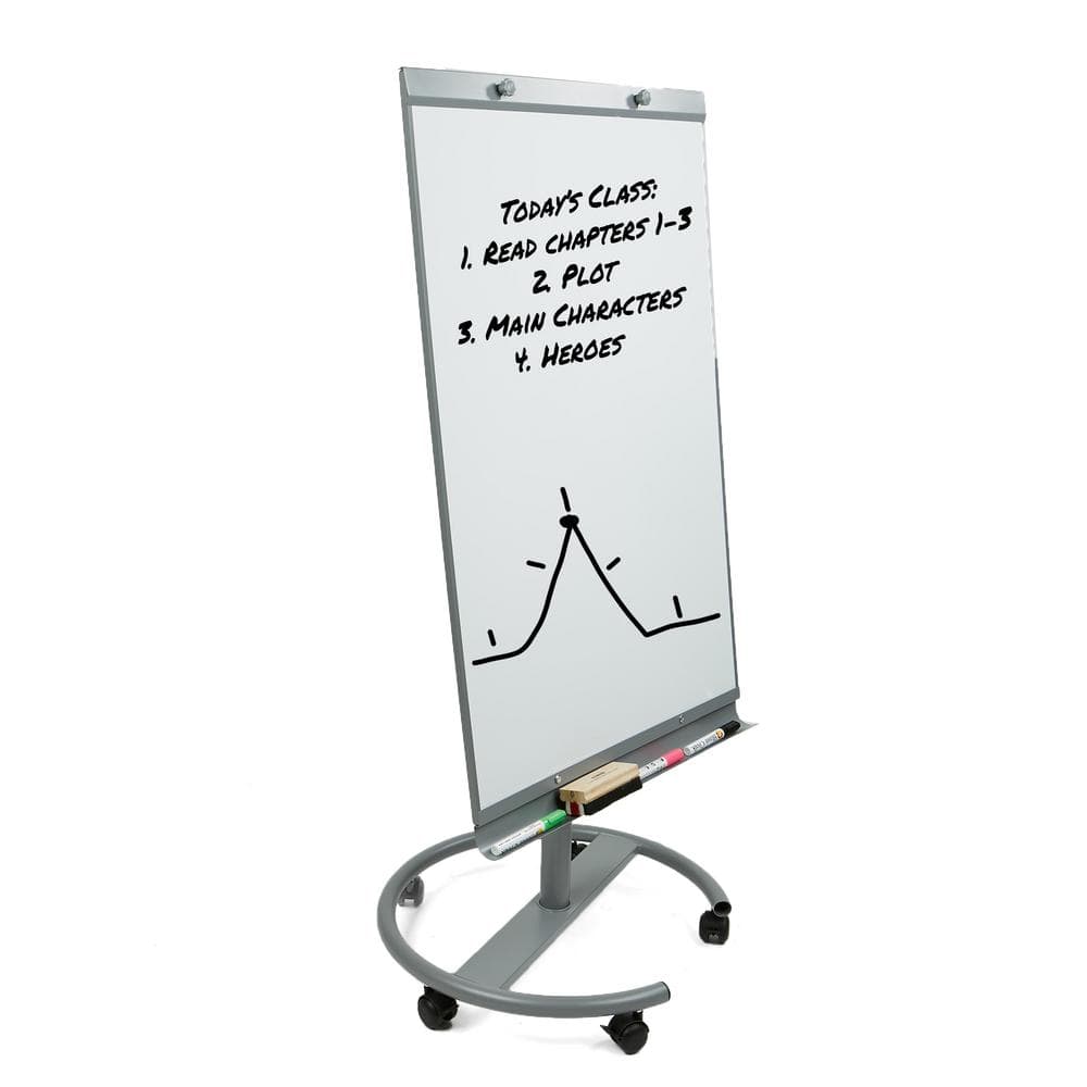 Portable Magnetic Dry Erase Board Versatile Whiteboard Mind Reader WBROLL-WHT 48 x 73 Rolling White