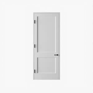 34 in. x 96 in. Left-Handed Solid Core Primed White Composite Single Prehung Interior Door Antique Nickel Hinges